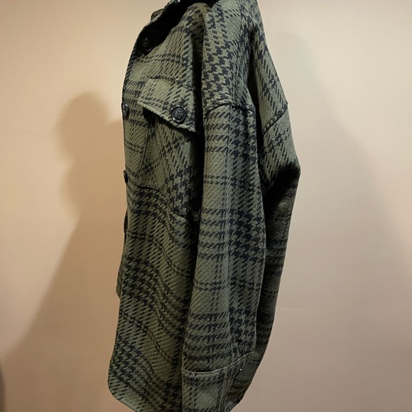 Pull and Bear Green Houndstooth Jacket NWT Small - Picture 4 of 7